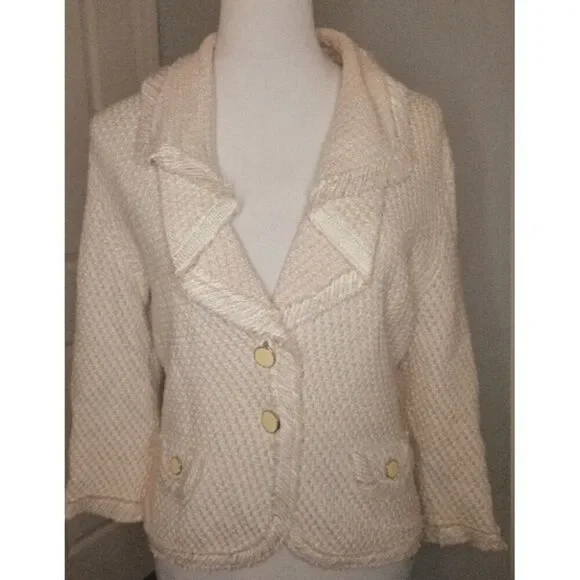 White House Black Market Women Knit Cardigan Jacket Size M - Picture 4 of 8